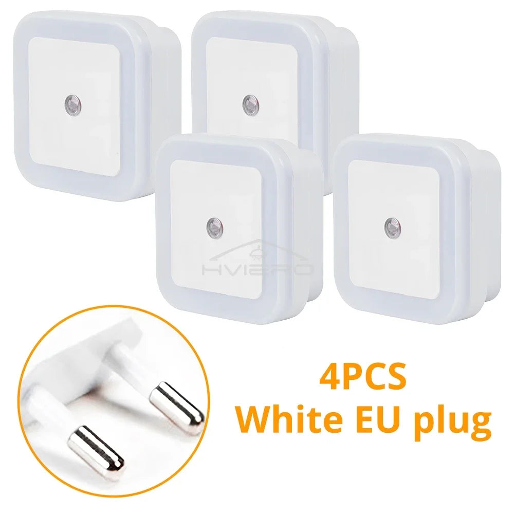 1/2/4PCS LED Wireless Sensor Night Light EU US Plug Mini Square For Baby Children Living Room Bedroom Corridor Lighting Lamps